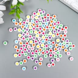 Бусины для творчества пластик «Яркий клевер на белом», набор 20 г, 0.7×0.7 см