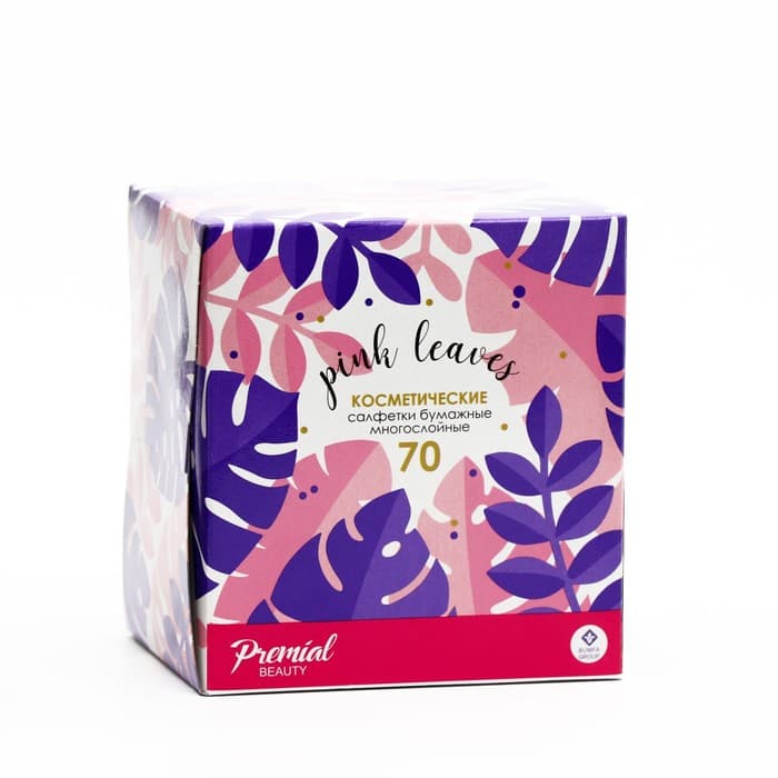 Салфетки «Premial» косметические 2-слойные в коробке Нон стоп, 70 шт. МИКС
