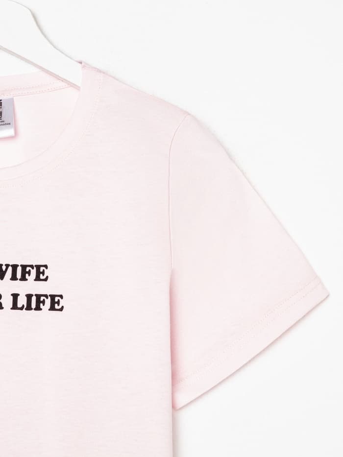 Футболка женская KAFTAN Best wife, размер 40-42, розовая