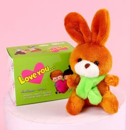 Мягкая игрушка Milo toys «Моей половинке», зайчик, МИКС, в шоубоксе