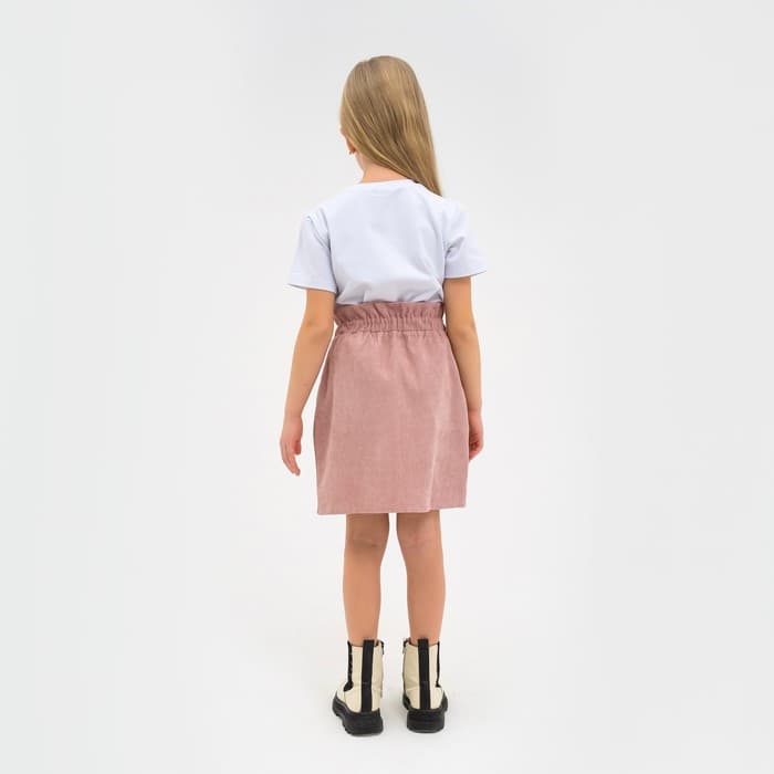 Юбка детская KAFTAN Velvet, размер 36 (134-140 см), пыльно-розовая