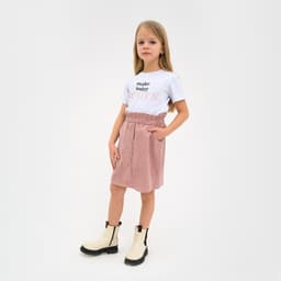 Юбка детская KAFTAN Velvet, размер 36 (134-140 см), пыльно-розовая