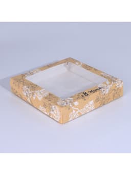 Кондитерская упаковка, коробка с ламинацией «8 марта», 20×20×4 см