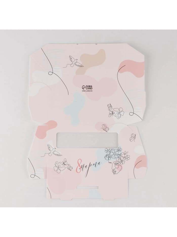 Кондитерская упаковка, коробка с ламинацией «8 марта», 17×7×4 см