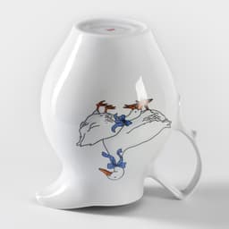 Кувшин Добрушский завод «Гуси», 2 л, фарфор, белый, рисунок МИКС