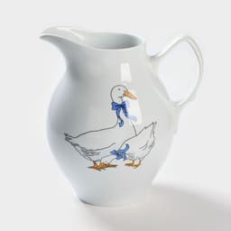 Кувшин Добрушский завод «Гуси», 2 л, фарфор, белый, рисунок МИКС