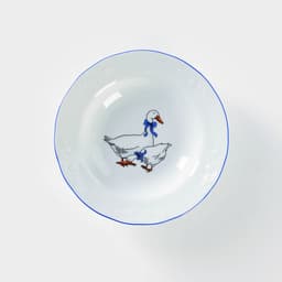 Тарелка глубокая Добрушский завод «Гуси», 250 мл, d=20 см, фарфор, белая деколь МИКС