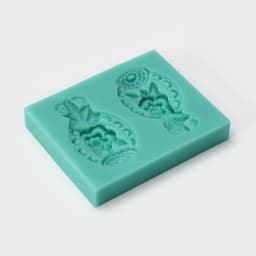 Молд для заливки «Гавайский ананас», силикон, 2 ячейки, 7.5×6 см, зелёная