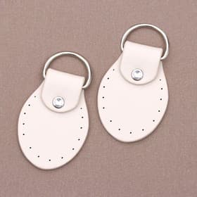 Петля пришивная для сумки, с полукольцом, пара, 7.5×4 см, цвет молочный, серебряный