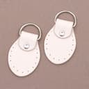 Петля пришивная для сумки, с полукольцом, пара, 7.5×4 см, цвет молочный, серебряный