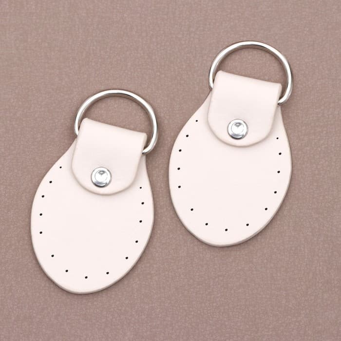 Петля пришивная для сумки, с полукольцом, пара, 7.5×4 см, цвет молочный, серебряный