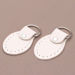 Петля пришивная для сумки, с полукольцом, пара, 7.5×4 см, цвет молочный, серебряный