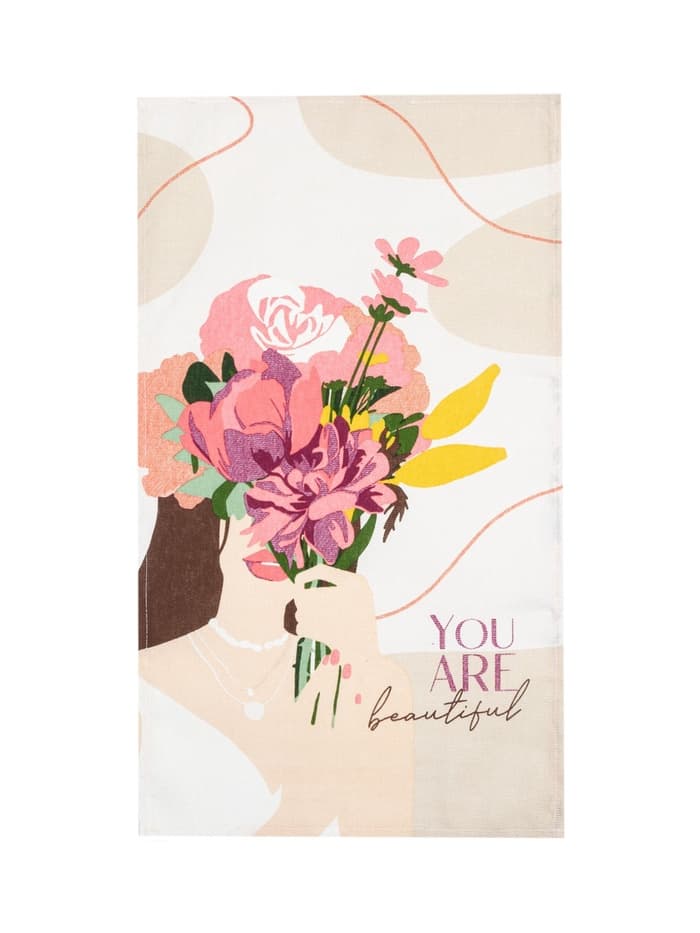 Полотенце кухонное «Доляна» You are beautiful, 35×60 см, 100% хлопок, 160 г/м²