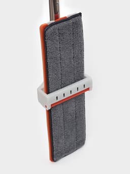 Швабра плоская с вертикальным отжимом и водосгоном Raccoon, стальная ручка, насадка микрофибра, 39×11.5×130 см