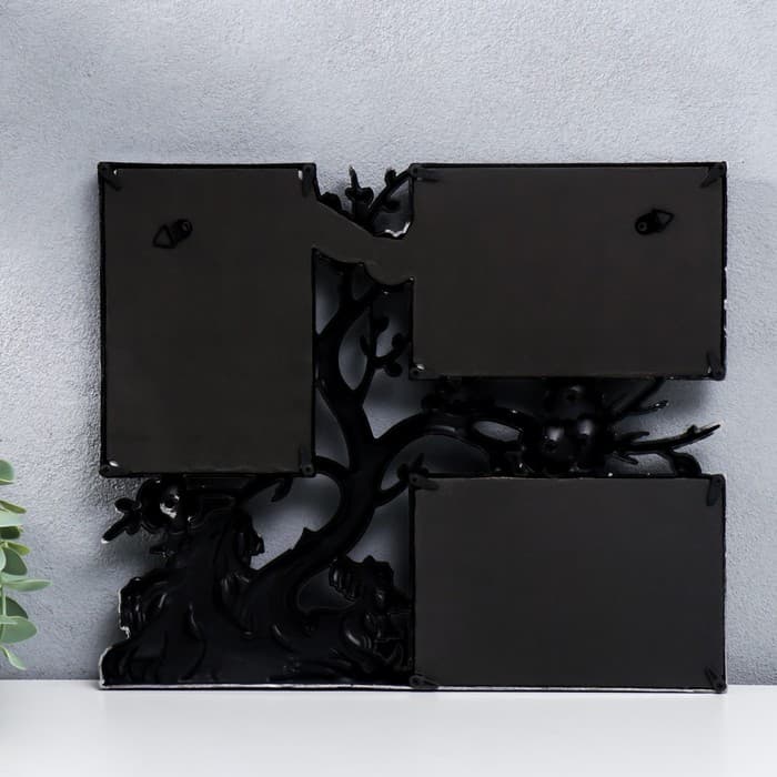 Фоторамка - коллаж на 3 фото 10×15 см «Вишнёвый сад», т. Серебро, 32×27 см