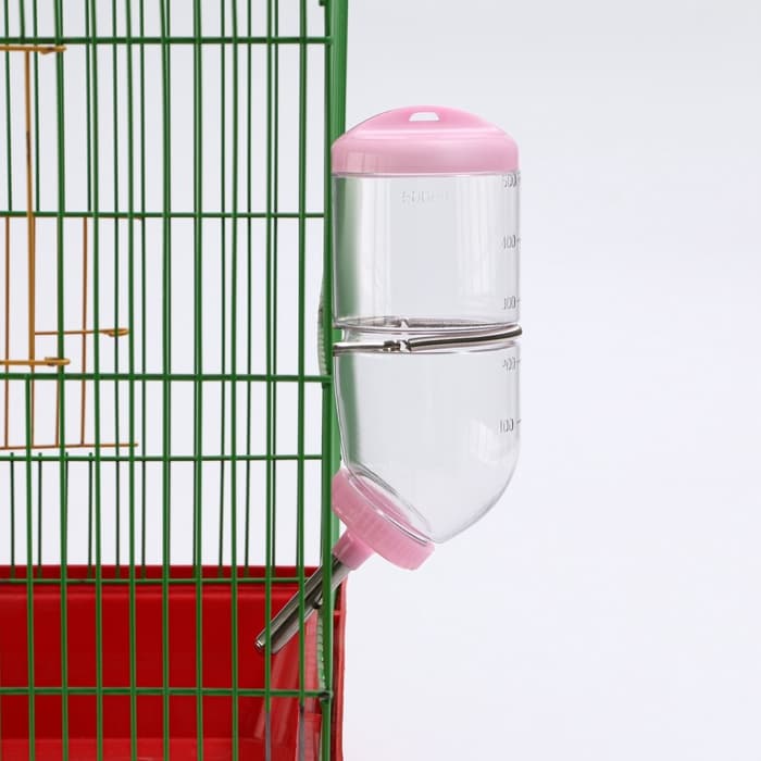 Поилка для грызунов, 500 мл, 20.5×5 см, розовая