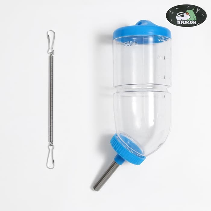 Поилка для грызунов, 500 мл, 20.5×5 см, голубая