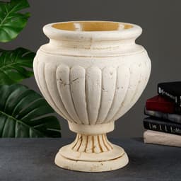 Вазон для цветов «Юлий», 10 л, 40×33×33 см, шамот, бежевый