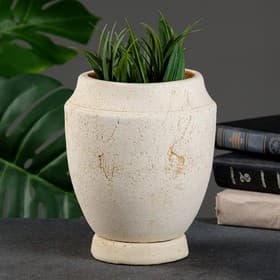 Фигурное кашпо для цветов «Классик», 2.5 л, 16×20×16 см, шамот, цвет слоновая кость