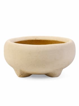 Декоративное кашпо для цветов «Плошка», 1 л, 19×8×19 см, шамот, цвет слоновая кость