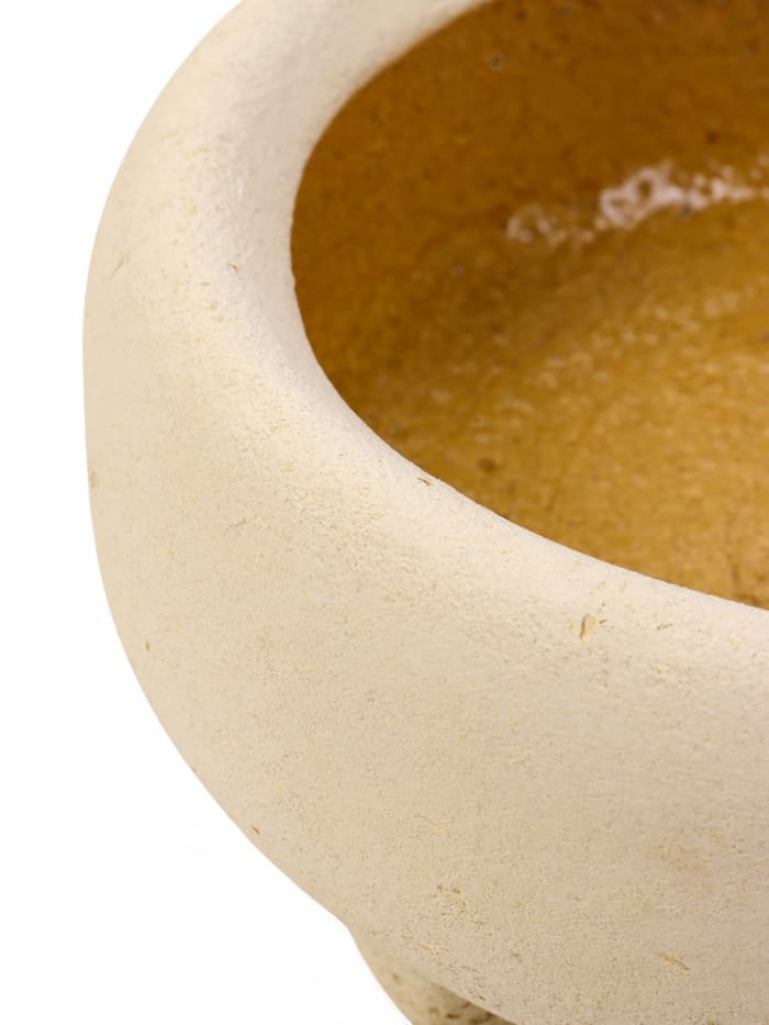 Декоративное кашпо для цветов «Плошка», 1 л, 19×8×19 см, шамот, цвет слоновая кость