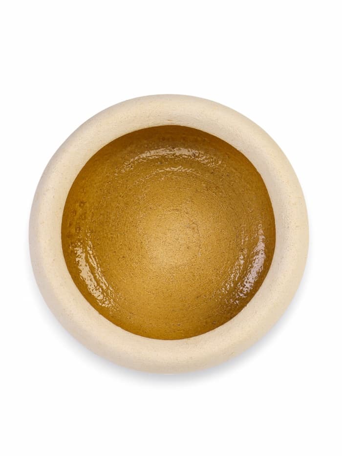 Декоративное кашпо для цветов «Плошка», 1 л, 19×8×19 см, шамот, цвет слоновая кость