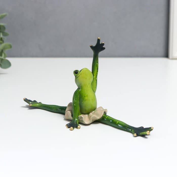 Фигурка полистоун лак «Лягуха балерина - шпагат», 11×7×20 см