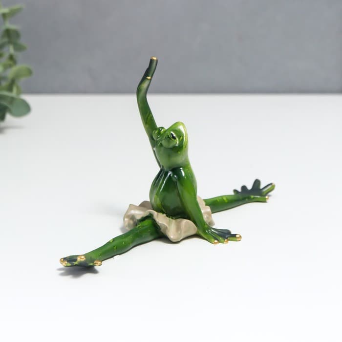 Фигурка полистоун лак «Лягуха балерина - шпагат», 11×7×20 см