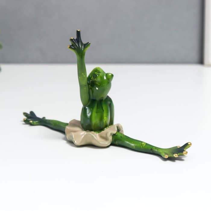 Фигурка полистоун лак «Лягуха балерина - шпагат», 11×7×20 см