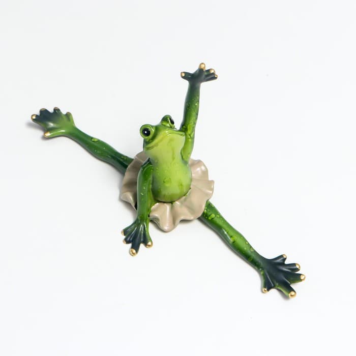 Фигурка полистоун лак «Лягуха балерина - шпагат», 11×7×20 см