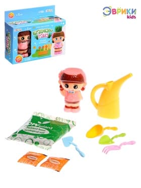 Набор для опытов «Весёлые прически, выращиваем травку», девочка