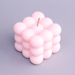 Свеча декоративная «Бабл куб», 6 см, розовая