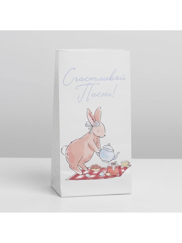 Пакет подарочный без ручек «Светлой Пасхи!», 10×19.5×7 см