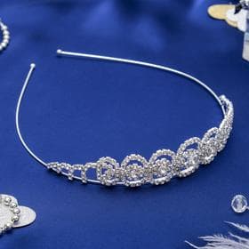 Диадема для волос «Мерцание», овалы, серебро