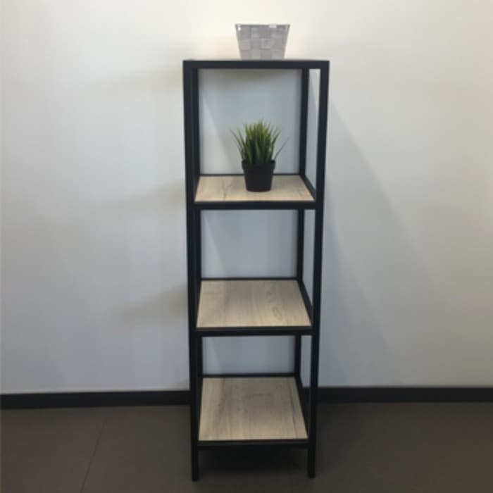 Стеллаж напольный Comforty «Мальме 40», 360×1200×360 мм, цвет дуб дымчатый/чёрный
