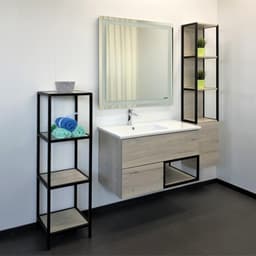 Стеллаж напольный Comforty «Мальме 40», 360×1200×360 мм, цвет дуб дымчатый/чёрный