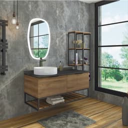 Стеллаж подвесной Comforty «Порто50», 500×1120×240 мм, цвет дуб тёмно-коричневый/чёрный