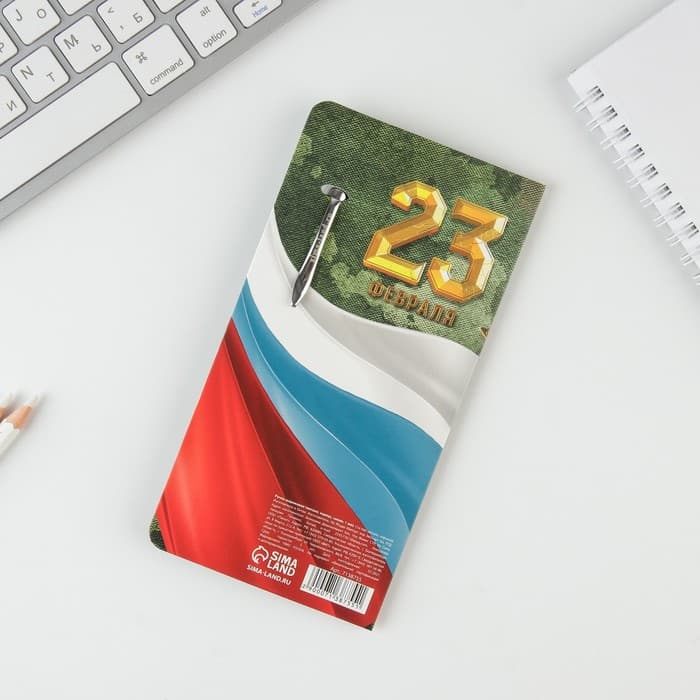 Ручка шариковая, подарочная в открытке, металл, синяя паста «Настоящему герою. 23 февраля»