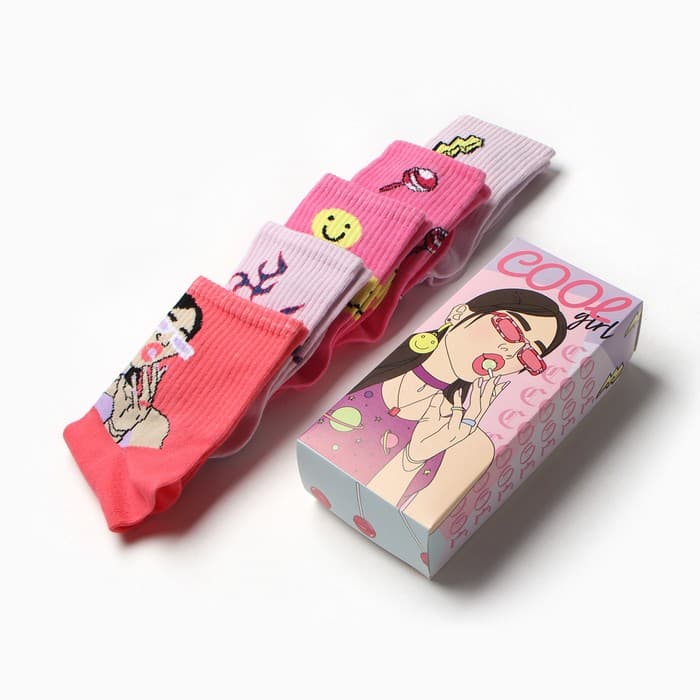 Носки женские KAFTAN Cool girl, набор 5 пар, р-р 36-39 (23-25 см)