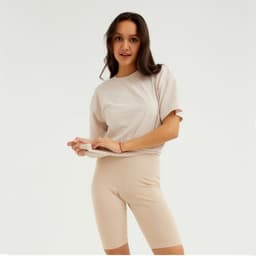 Футболка женская MINAKU OVERSIZE FIT, бежевый меланж, размер 48