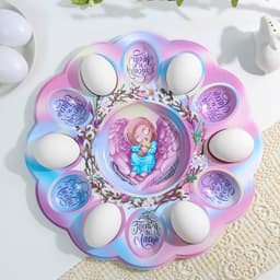 Подставка для 12 яиц и кулича «Ангел» на пасху, 30×30 см