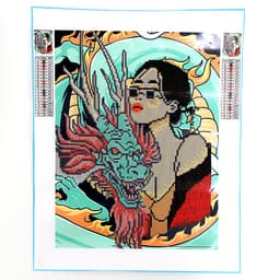 Алмазная мозаика с частичным заполнением «Девушка с драконом» без рамы 30×40 см