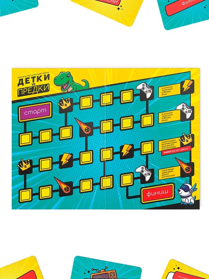 Настольная игра-викторина «Детки и предки», 180 карт, игровое поле, 10+