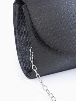 Сумка-клатч вечерняя на магните, на серебристой цепочке, серая