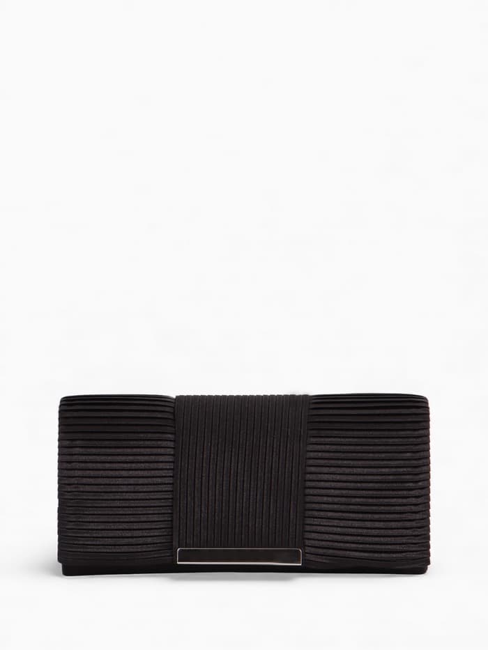 Сумка-клатч женская на магните, на длинной цепочке, чёрная