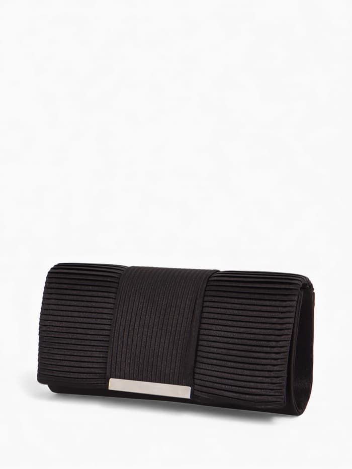 Сумка-клатч женская на магните, на длинной цепочке, чёрная