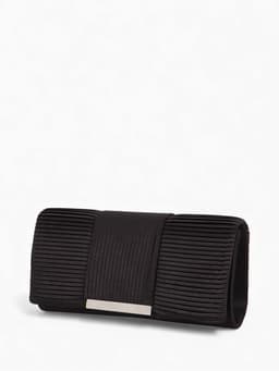 Сумка-клатч женская на магните, на длинной цепочке, чёрная