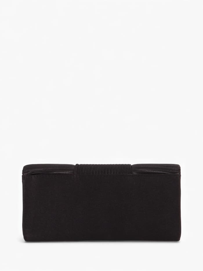 Сумка-клатч женская на магните, на длинной цепочке, чёрная