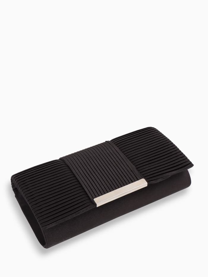 Сумка-клатч женская на магните, на длинной цепочке, чёрная