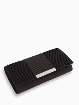 Сумка-клатч женская на магните, на длинной цепочке, чёрная